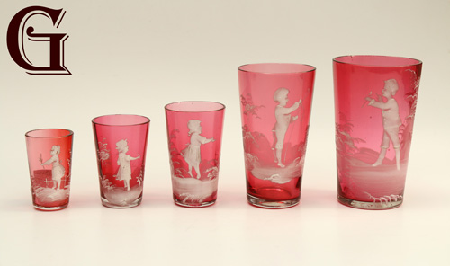 group of mary gregory glasses